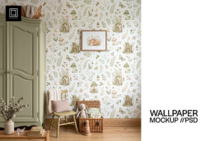 Nursery Wallpaper Mockup PSD