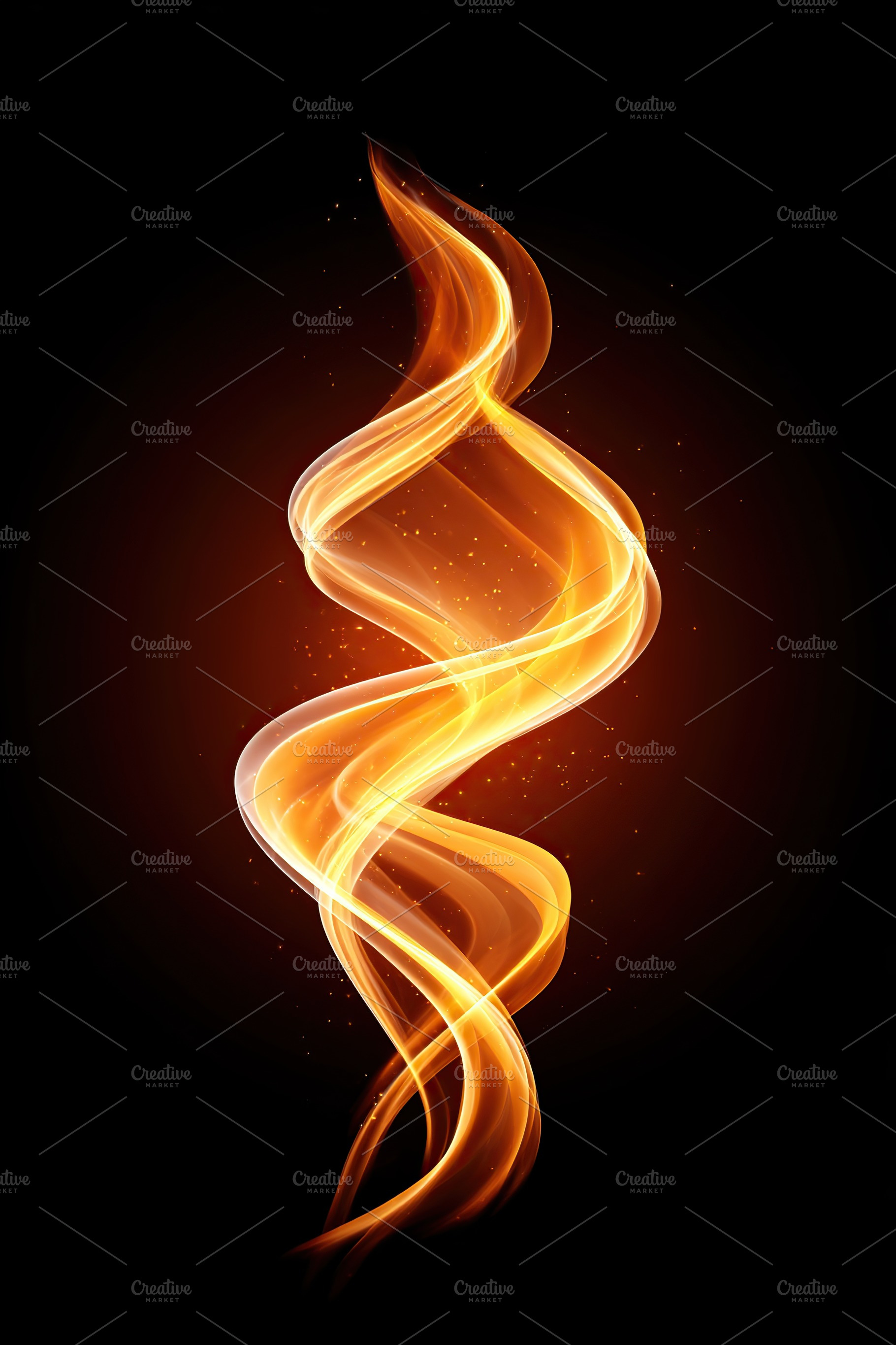 Elegant swirling flames create a mesmerizing glow against a dark background, an Arts & Entertainment Photo by AlyaAnd