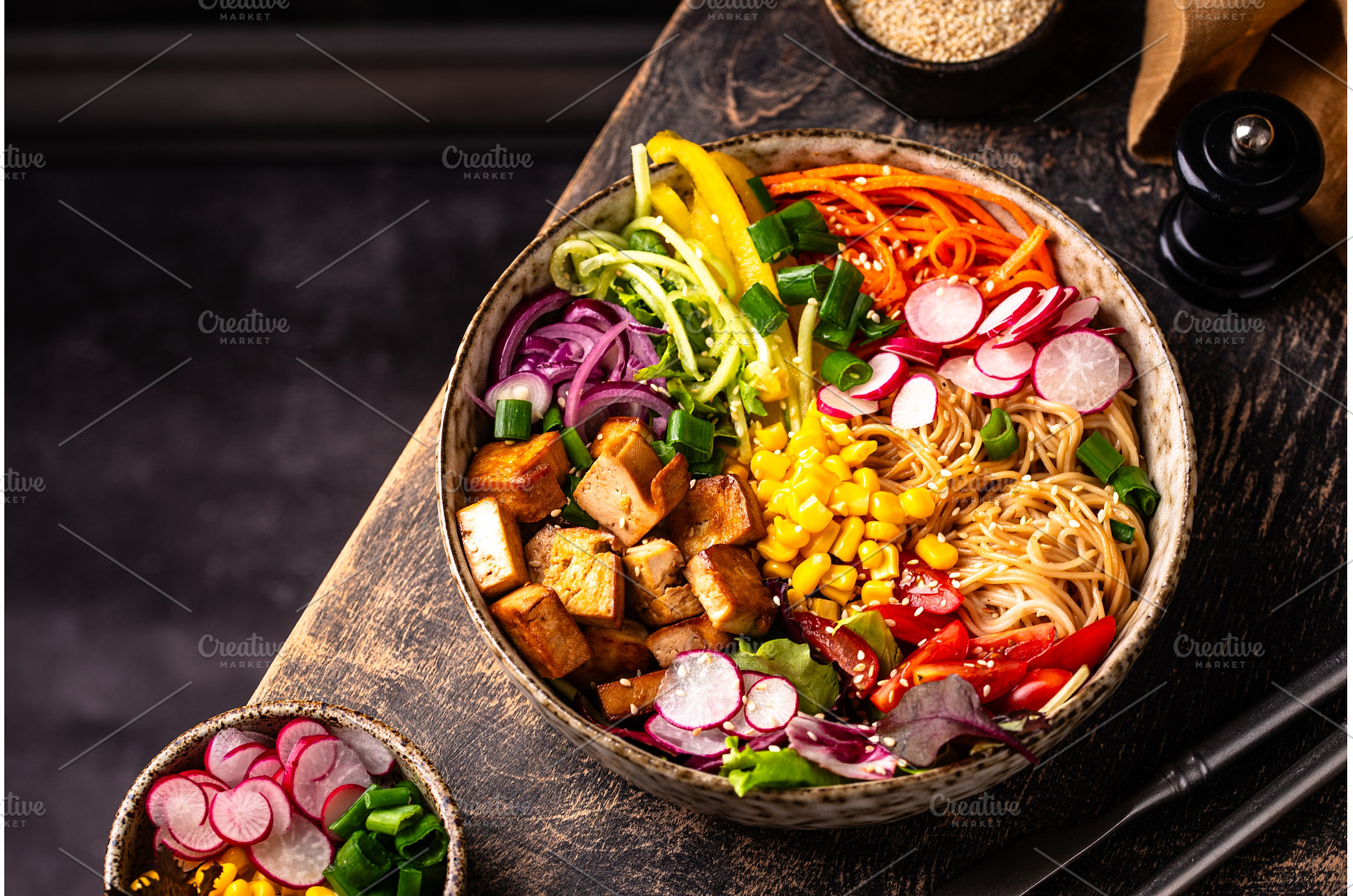 Vegan healthy poke bowl with tofu, a Food & Drink Photo by Yulia Furman