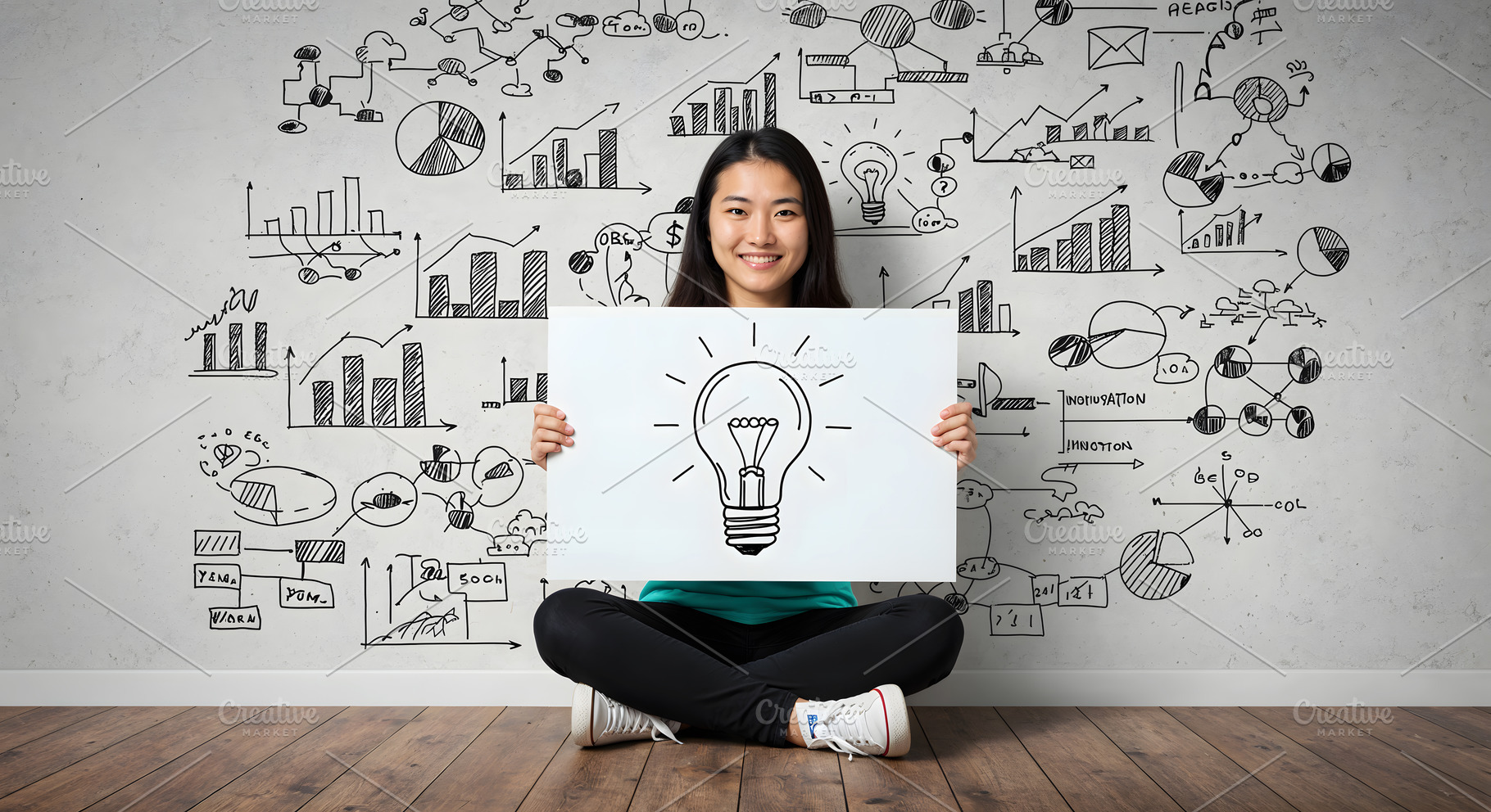 Woman Holding Light Bulb Sign, a Business Photo by Stock Shape
