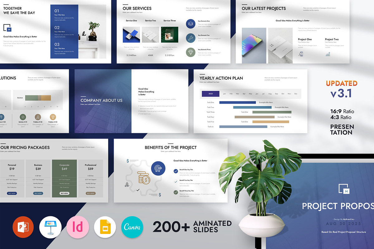 Project Proposal PowerPoint Template, a Presentation Template by GoldenPixelStudio (Photo 1 of 30)