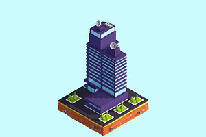 Cartoon Low Poly Business Center