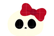 Cute Kawaii Skull with Bow SVG, an Illustration by TheHitShop (Thumbnail 2 of 10)