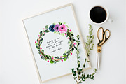 Watercolor Floral Wreaths, a Decorative Illustration by wulano (Thumbnail 4 of 4)