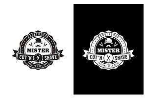 Vintage Retro Hipster Barbers Logo