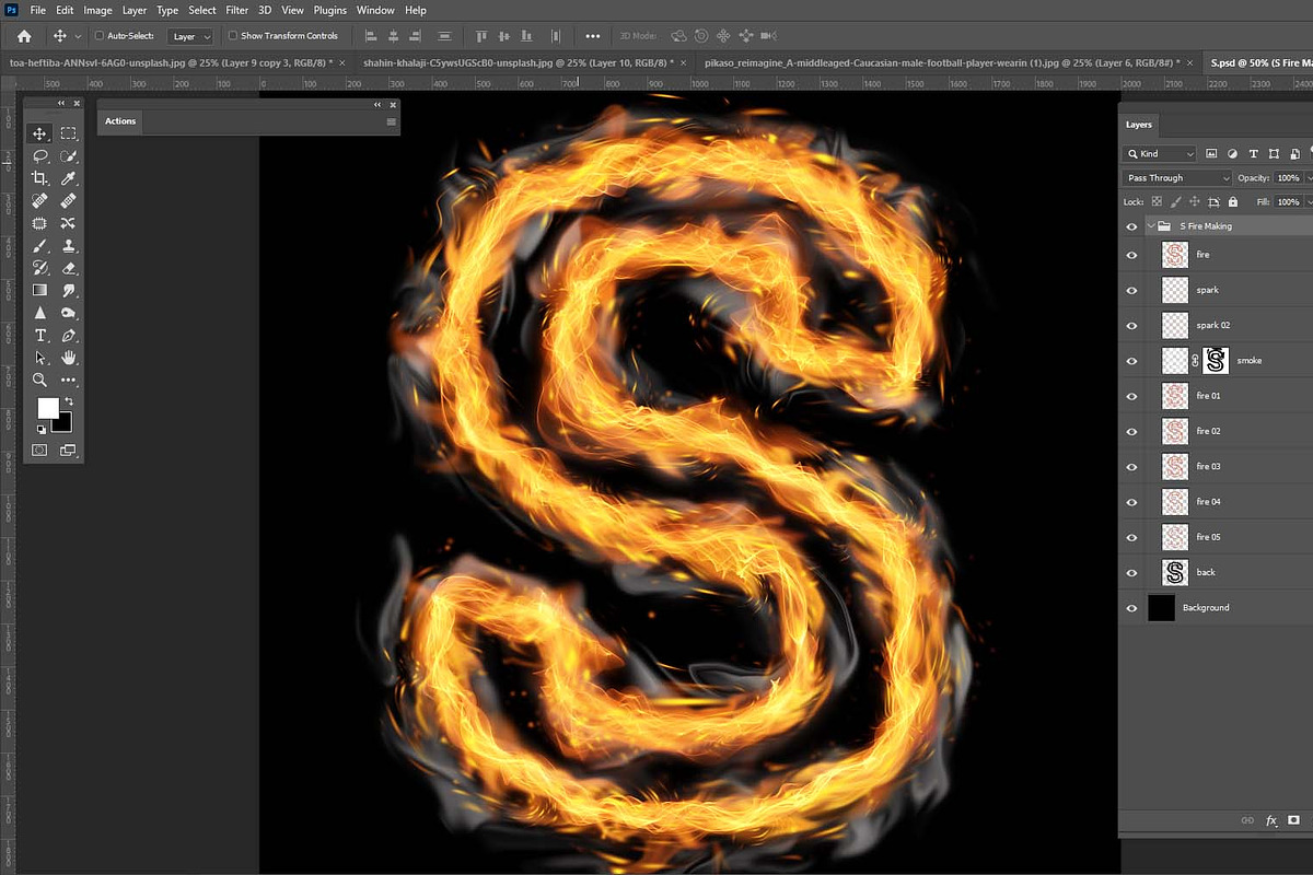 Blazing Fire Letters A-Z, an Object Graphic by MRI STUDIO