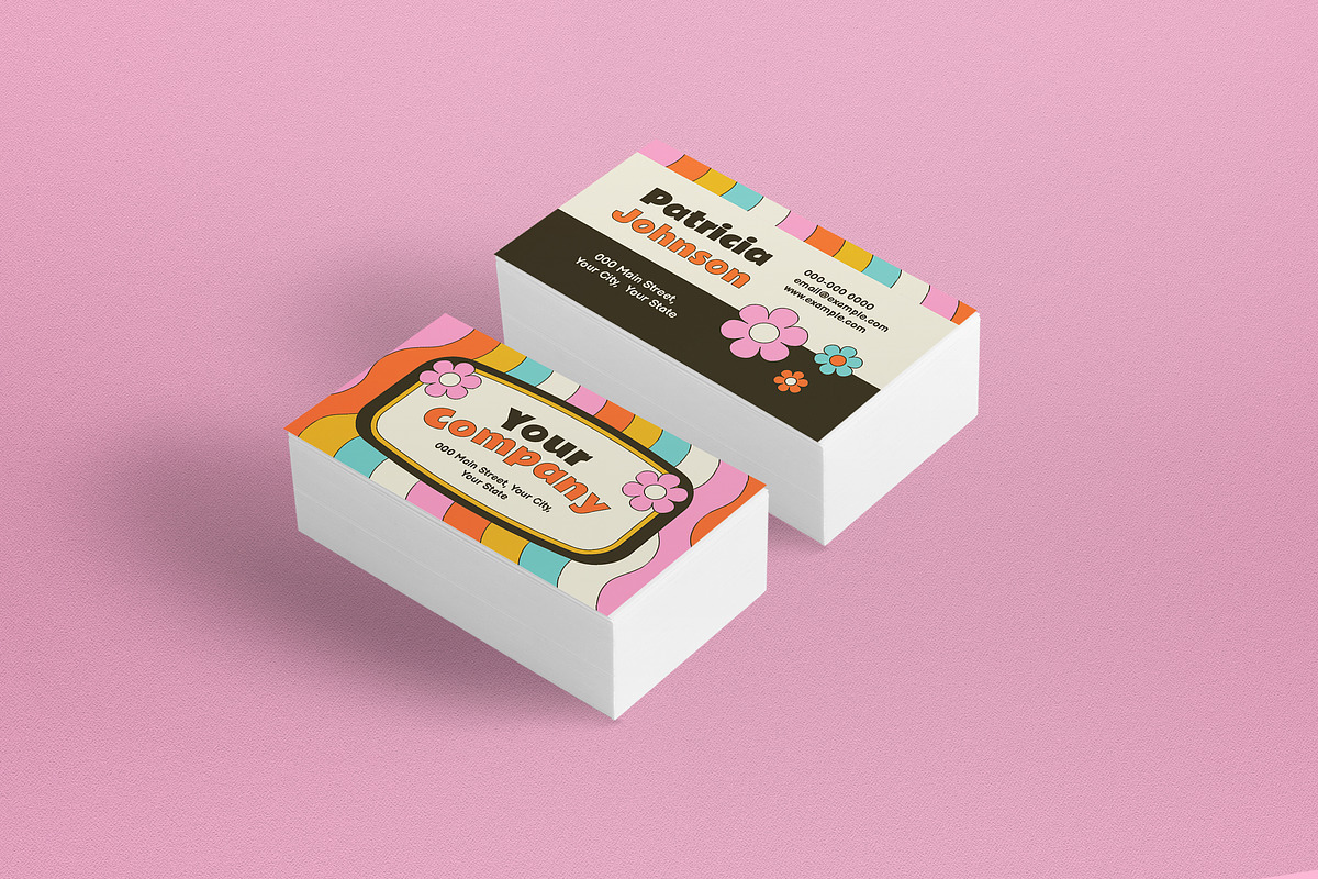 Colorful Groovy Business Card, a Business Card Template by graphicook (Photo 3 of 3)