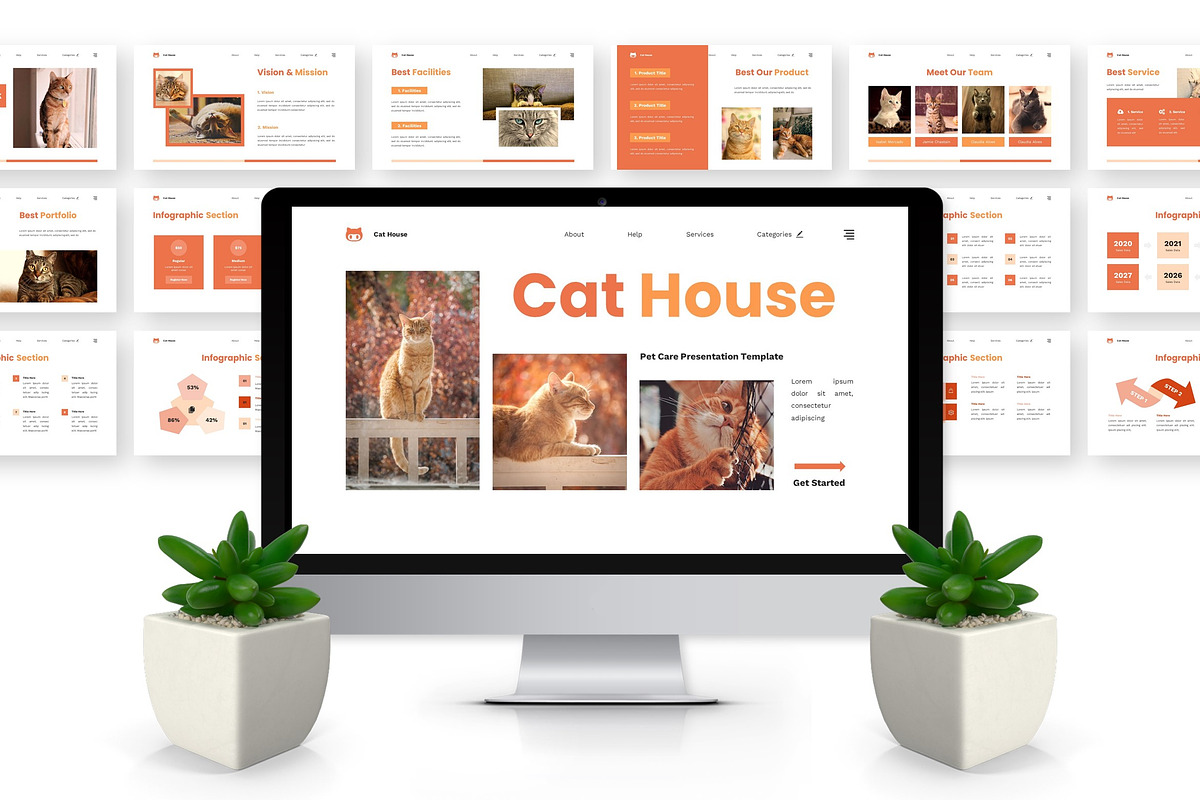 Cat House - Pet Care Powerpoint preview 2