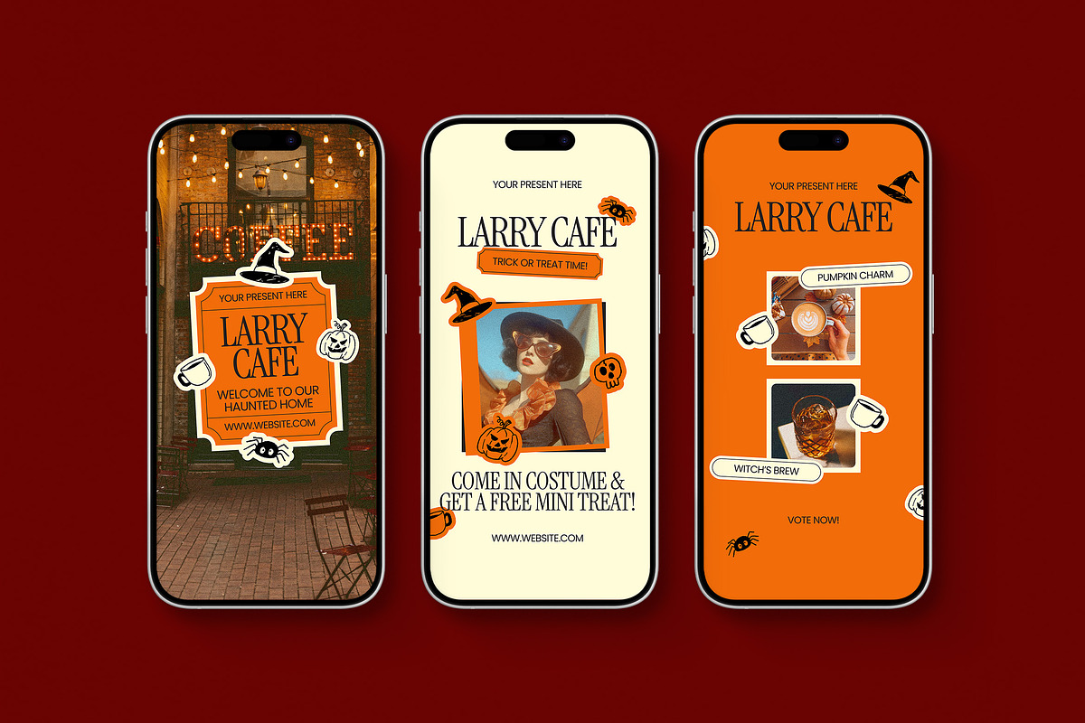 Halloween Cafe Instagram Templates, a Social Media Template by Supanium Studio (Photo 3 of 5)