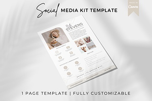 1 Page Media Kit Template - Beige