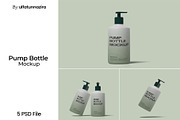 Pump Bottle Mockup, a Packaging Mockup by ulfatunnazira (Thumbnail 1 of 6)