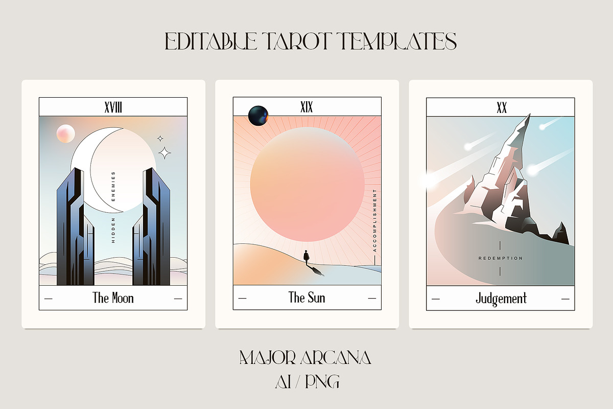 Tarot Card Templates- Major Arcana, an Illustration by Polar Vectors (Photo 8 of 13)