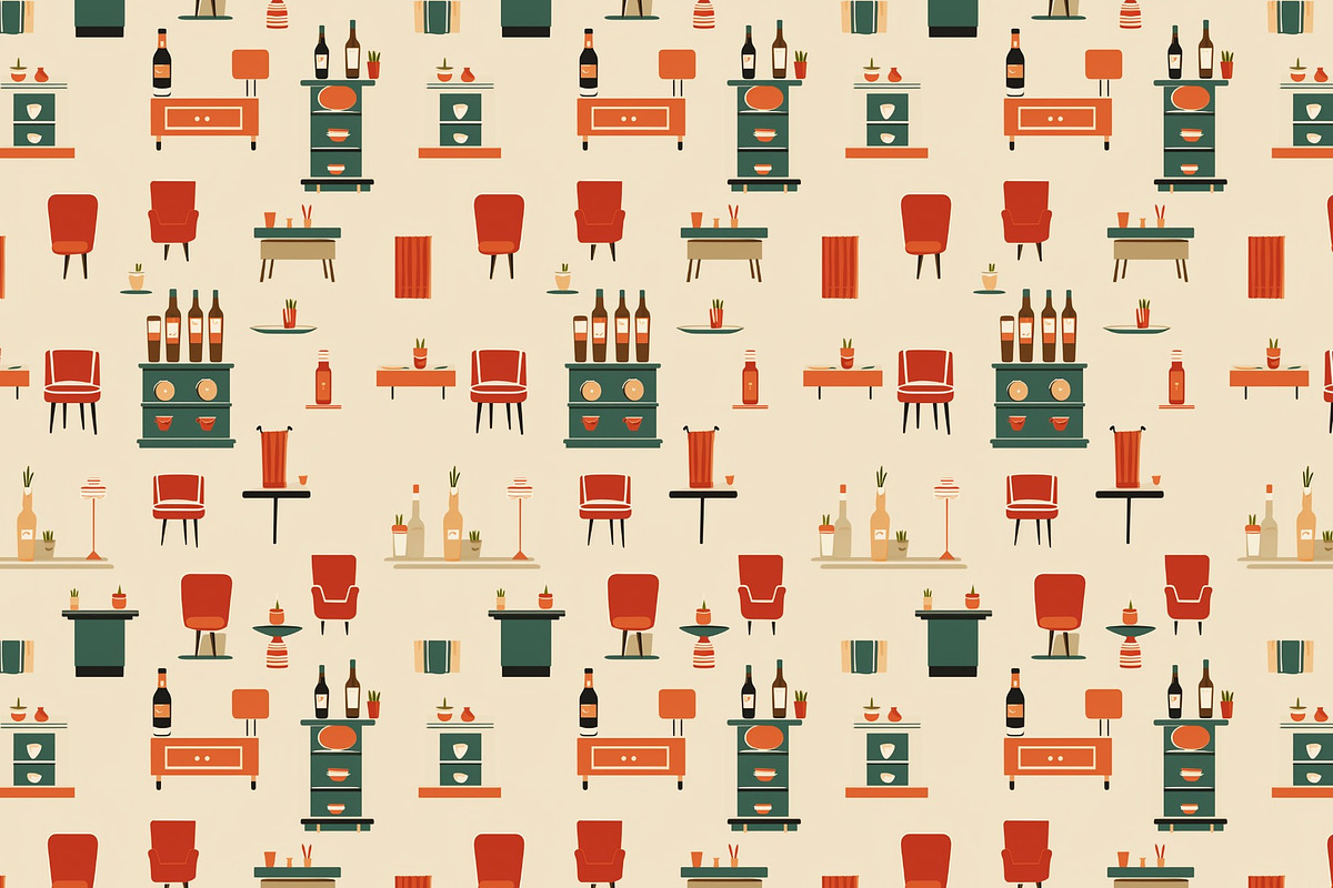 Vintage pattern restaurant, a Pattern Graphic by AlexandraTret (Photo 2 of 3)