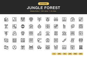 Jungle Forest Icons, an Icon by Spacepixel Creative
