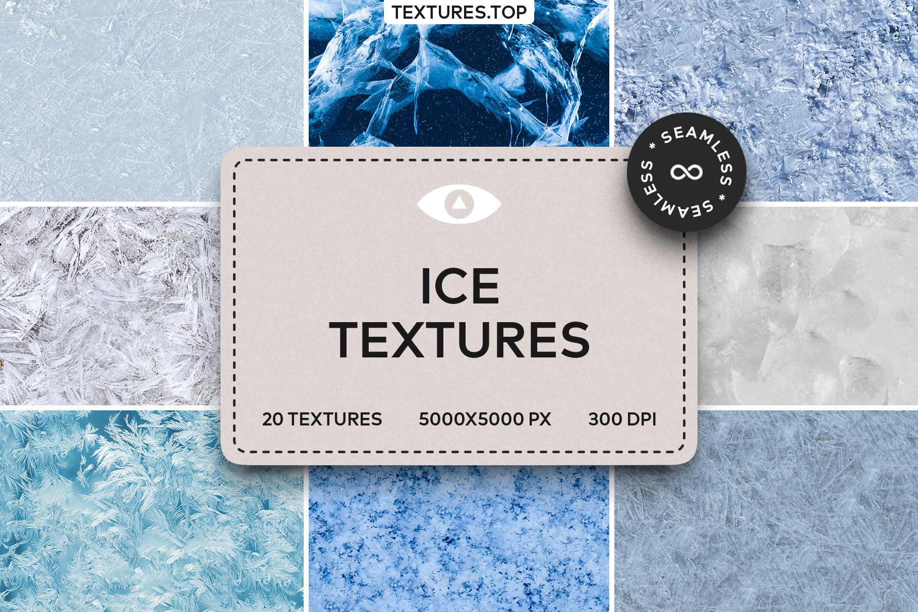 20 Seamless Ice Texture Pack, a Texture Graphic by Top Textures