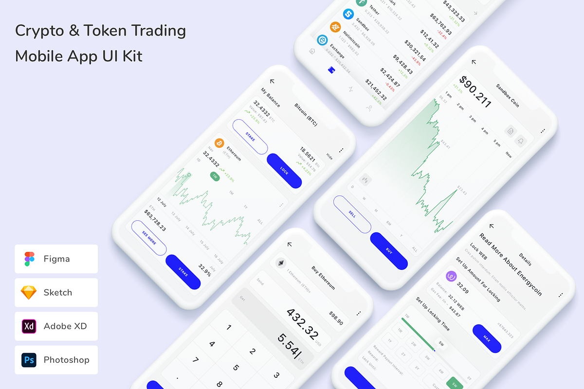 Crypto & Token Trading App UI Kit, an UI Kit Template by Betush