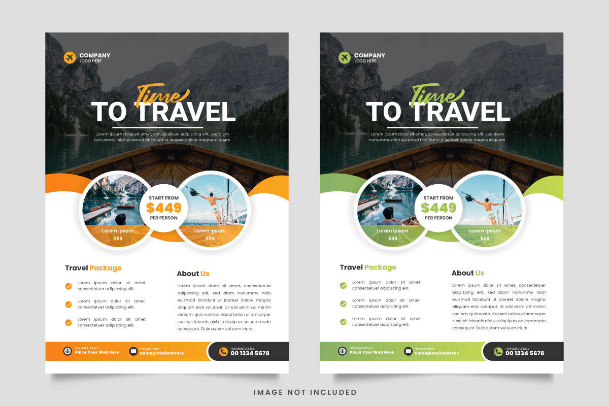 Travel agency flyer template design, a Flyer Template by Tanuart