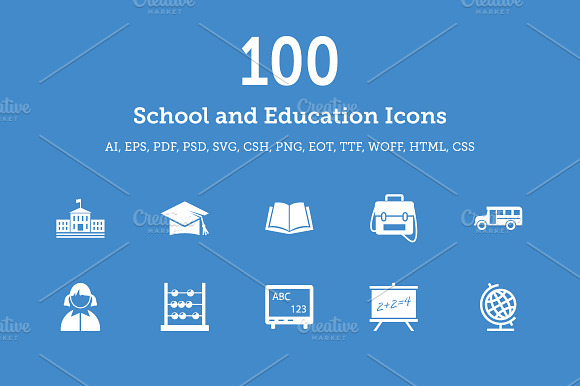 School and Education Vector Icons preview 6