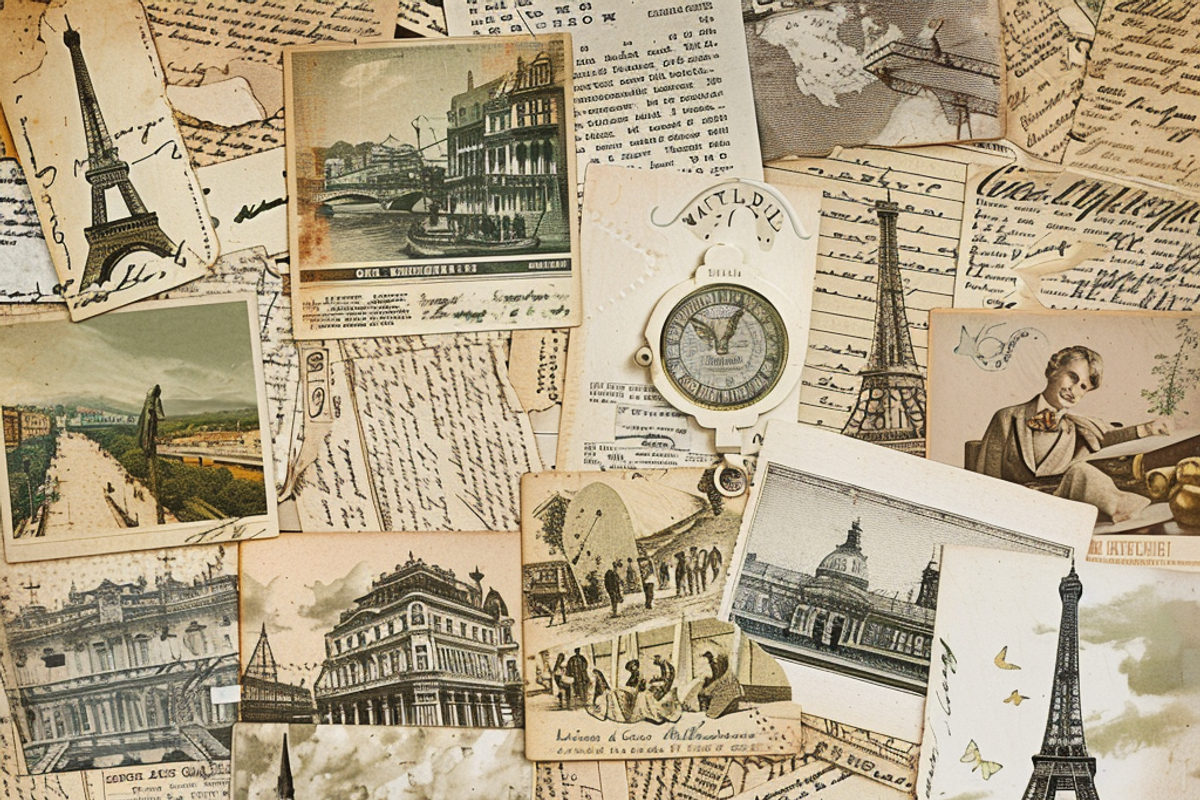 Vintage Travel Postcards, a Pattern Graphic by Printable Treasure (Photo 5 of 7)