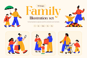 Family Illustration Art Set, a Person Illustration by Brickclay
