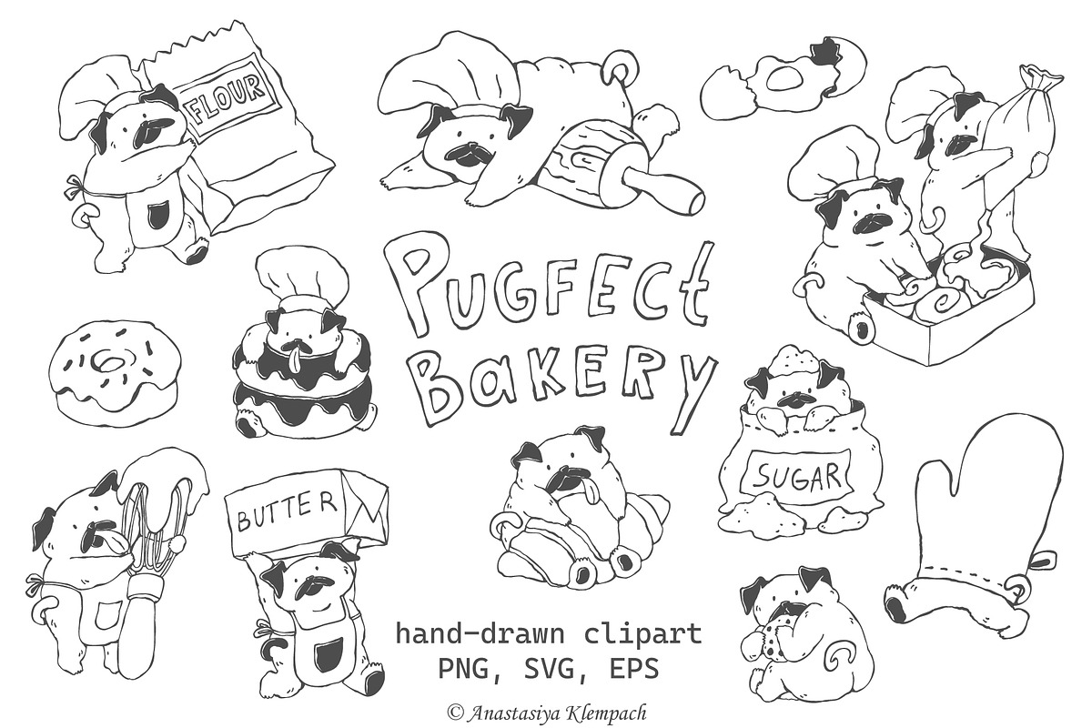 Hand Drawn Bakery Clipart, an Illustration by Anastasiya Klempach (Photo 1 of 8)