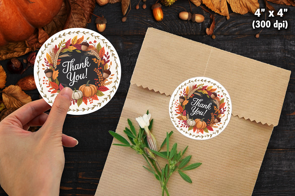 Fall Autumn Thank You Sticker Bundle, an Illustration by Actual Pixel (Photo 3 of 22)
