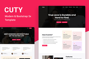 Cuty Dating App Landing Page