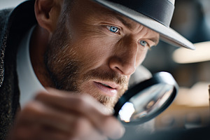 Close up portrait of a detective, a Person Photo by MistyDay