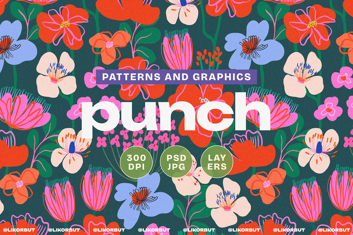 Modern Naive Floral Seamless Pattern, a Pattern Graphic by likorbut (Photo 1 of 12)