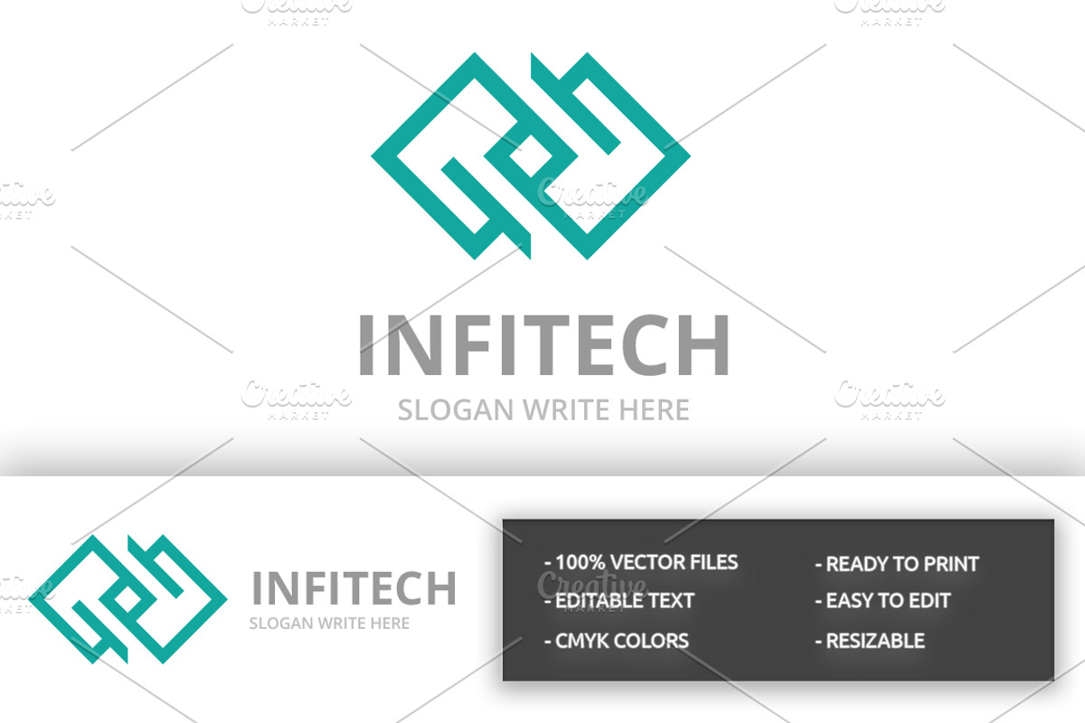 Infitech Logo, a Branding & Logo Template by Design_Planet