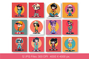 Anime Characters. Sticker., an Animal Illustration by KENO Mascots (Thumbnail 3 of 6)