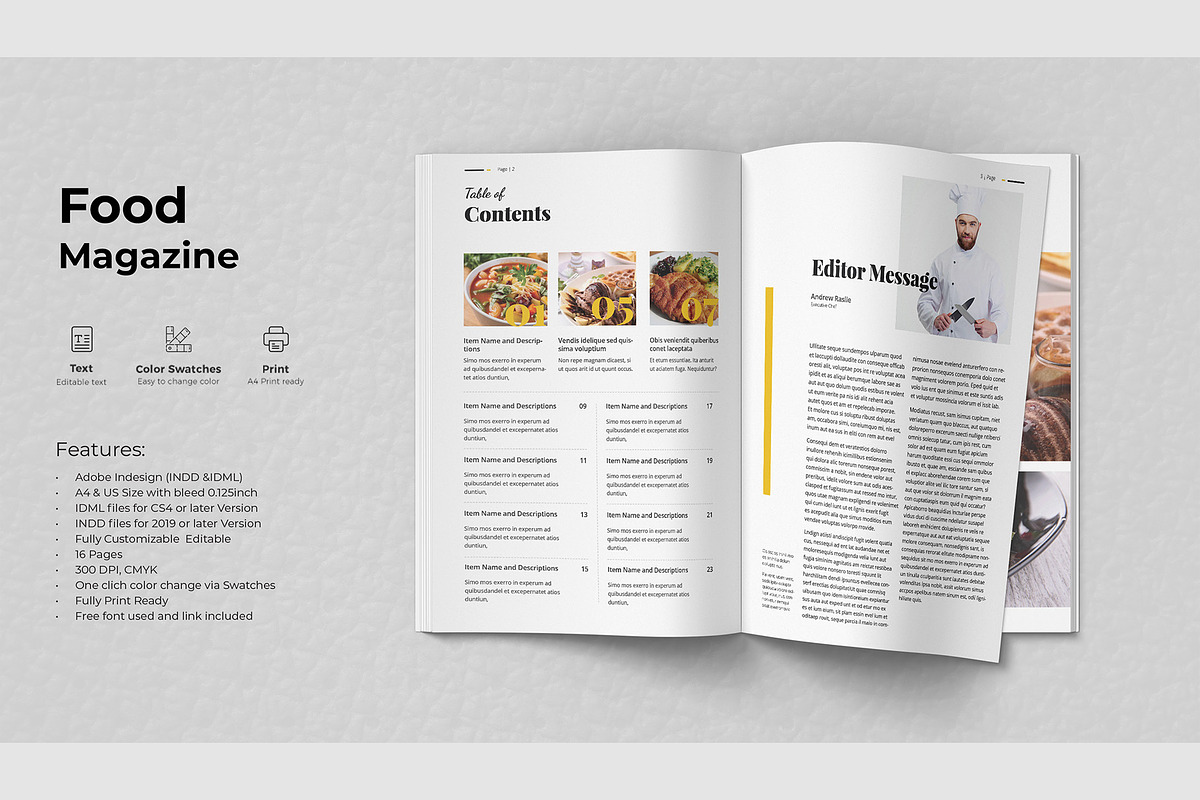 Food Magazine Hotel | Restaurant, a Magazine Template by astutedesign11 (Photo 2 of 13)