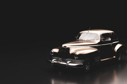 Classic retro car on black., a Transportation Photo by Photocreo Michal Bednarek