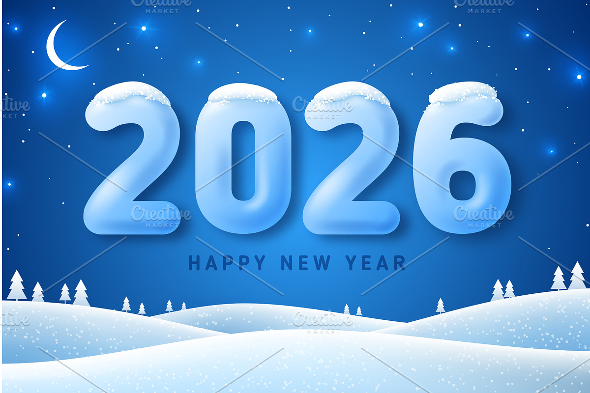 2026 winter landscape, an Object Illustration by kotoffei