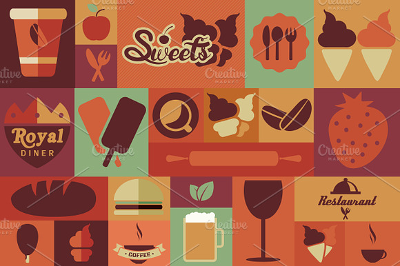 Flat Food Icons
