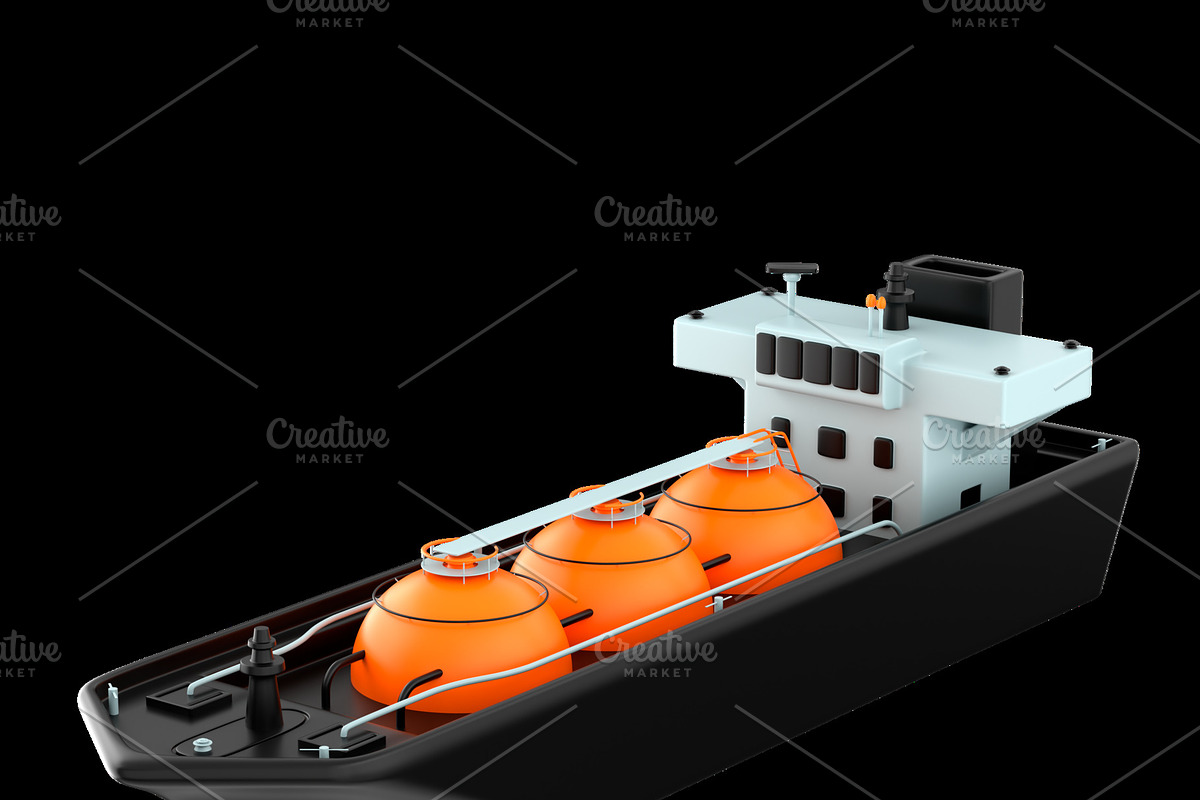 Gas tanker with canisters, a Transportation Illustration by Artem Varnitsin