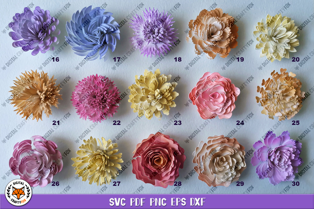 3D Rolled Paper Flowers SVG, a Graphic by Digital_Craftyfox (Photo 8 of 11)