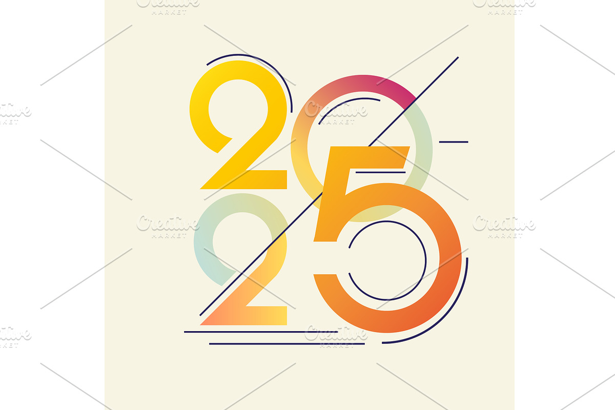 Design to 2025 New Year Card, a Texture Illustration by JeanBet