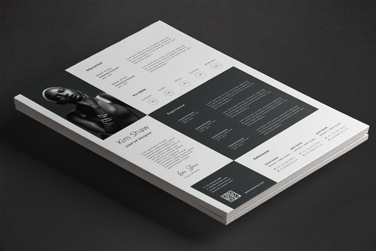 Kim Resume Template, a Resume Template by Nina Shaw (Photo 4 of 10)