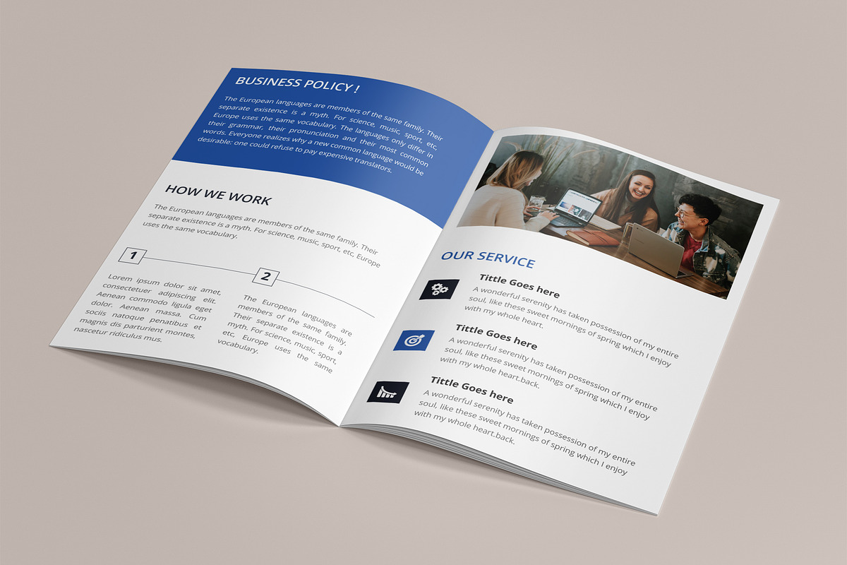 Corporate 8 Pages Brochure Template, a Brochure Template by UI_Expert (Photo 4 of 5)
