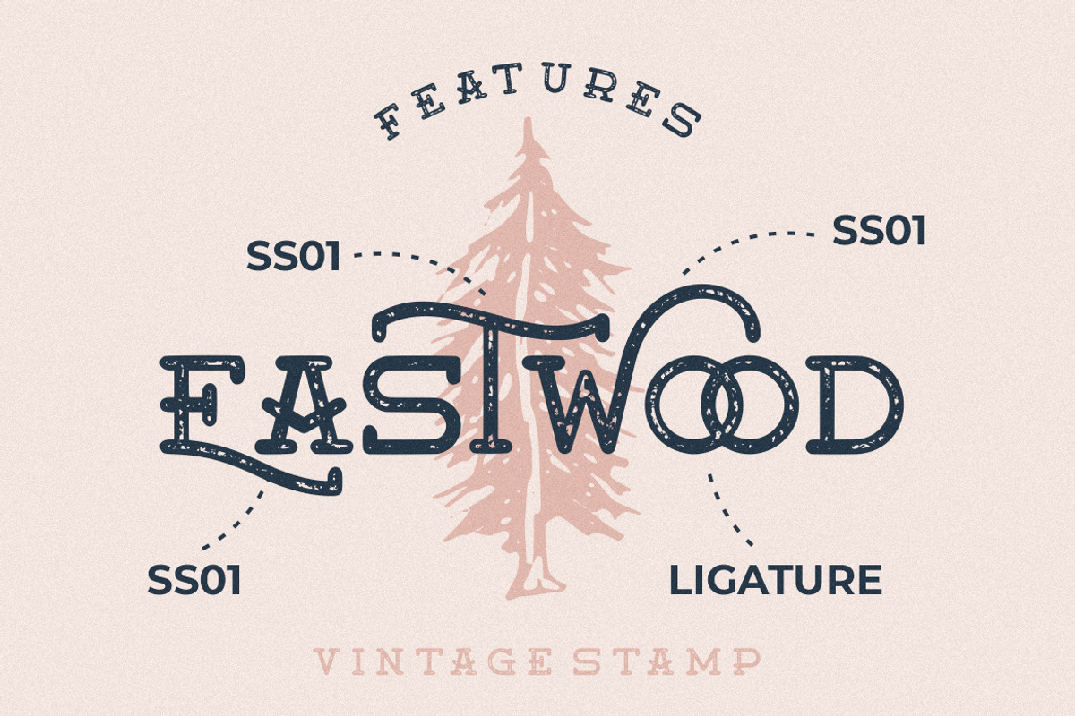 Moanster Vintage Stamp, a Serif Font by Creatype Studio (Photo 2 of 9)