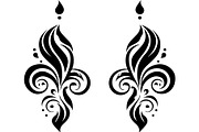 Black Ornamental Earrings SVG Set, an Object Graphic by jahid234 (Thumbnail 7 of 13)