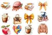 Hand-drawn Coquette Autumn Clipart, an Illustration by Designworld (Thumbnail 4 of 9)