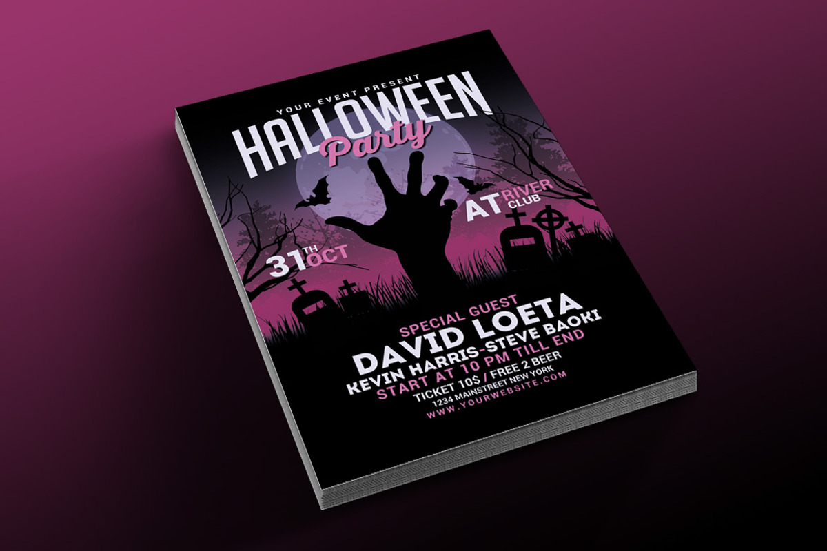 Halloween Party Flyer, a Flyer Template by Muhamad Iqbal hidayat (Photo 2 of 4)