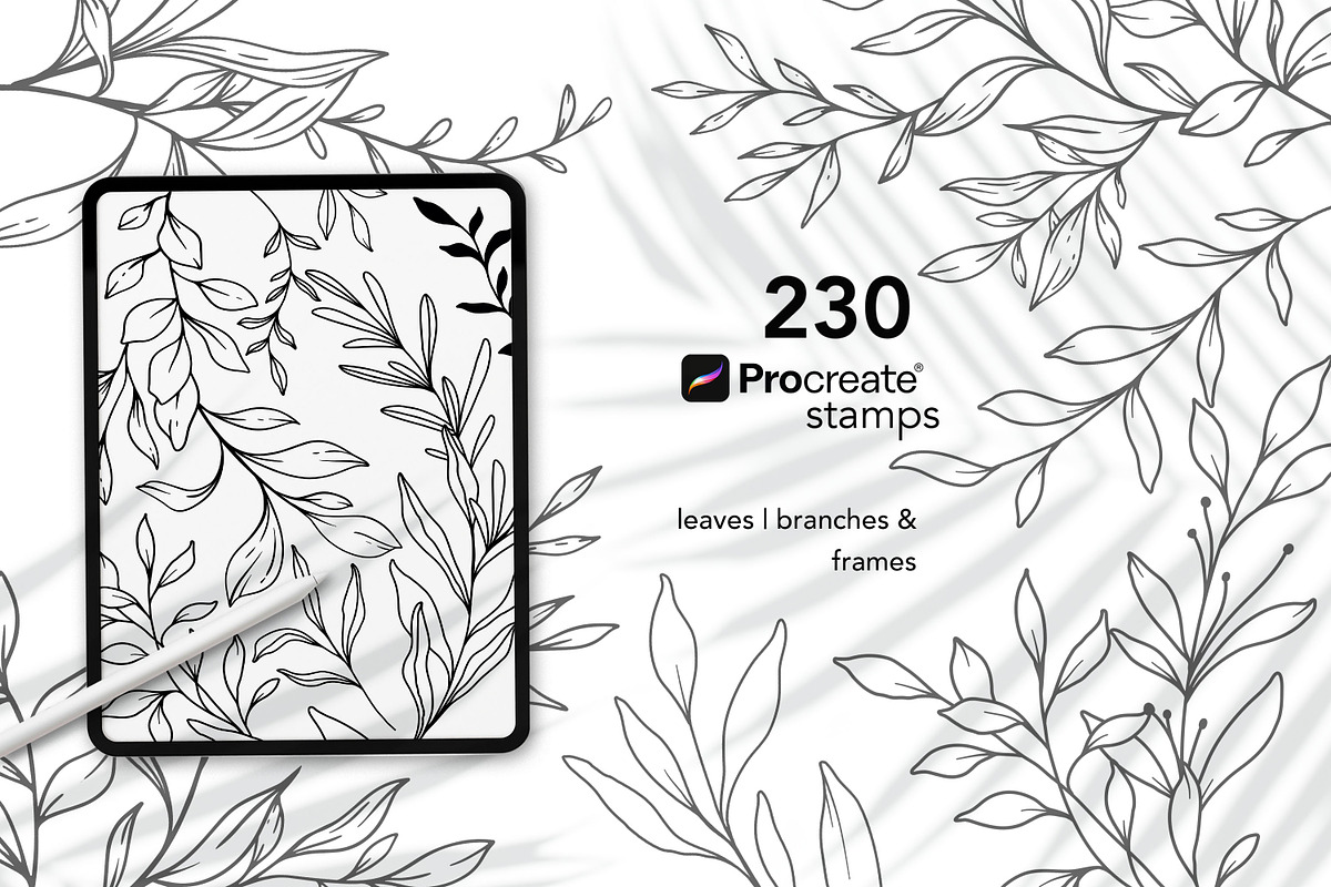 Greenery Procreate Stamps, a Brush Add-On by CaraulanStore (Photo 1 of 8)