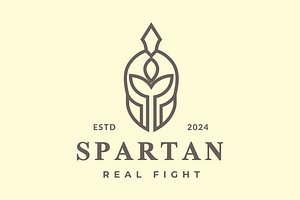 gladiator helmet warrior line logo, a Branding & Logo Template by devastd