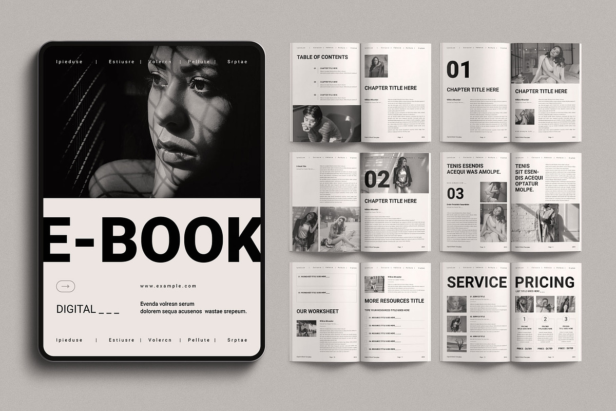 Digital Ebook Layout Design Template, a Magazine Template by TemplatesForest (Photo 1 of 8)
