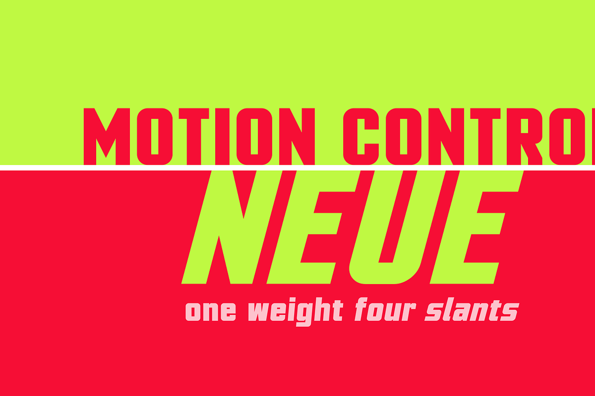 Motion Control Neue: a Sturdy Font