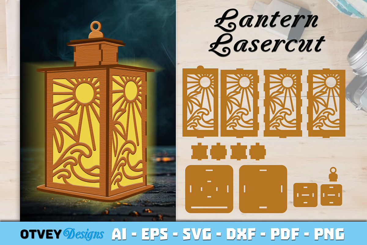 Beach Sunset Lantern Lasercut, an Object Graphic by OTVEY DESIGN (Photo 11 of 13)