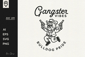 Cool Cowboy Bulldog Gangster Vibes, a Graphic by shaondesigns